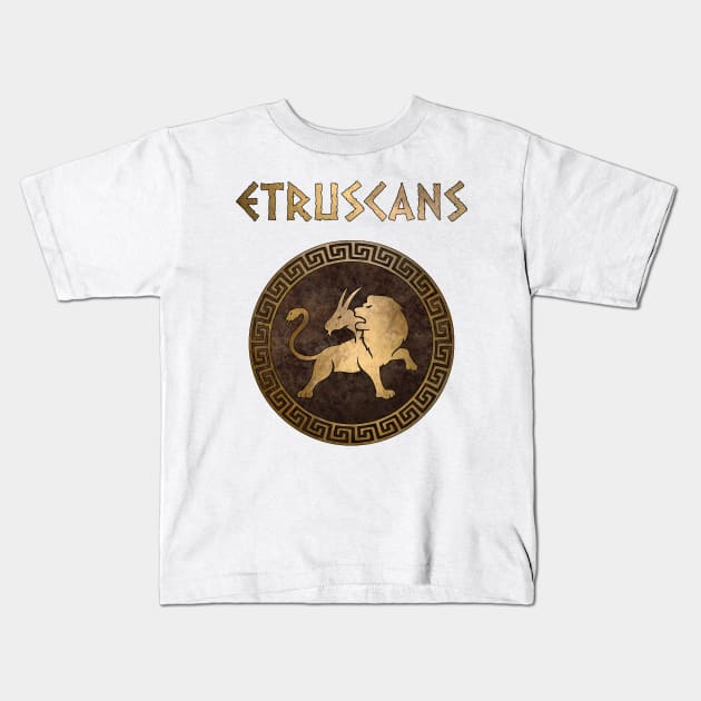 Etruscans Ancient Italian Civilization Chimaera Symbol Kids T-Shirt by AgemaApparel